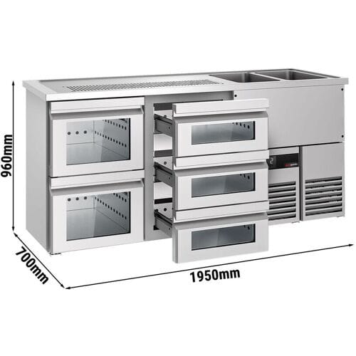 GGM Gastro Bierkoeling PREMIUM - 1950x700mm - 5 laden zilver