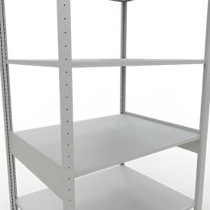 Legbordstelling MULTIplus150 - 6 legborden - L 1000 x B 800 x H 2500 mm - draagvermogen 150 kg - lichtgrijs RAL 7035