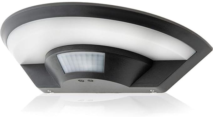 "GTB® Buitenlamp Dag Nacht Sensor - Buitenlamp met Bewegingssensor - Buitenlamp - Antraciet - 27cm x 14cm x 7cm