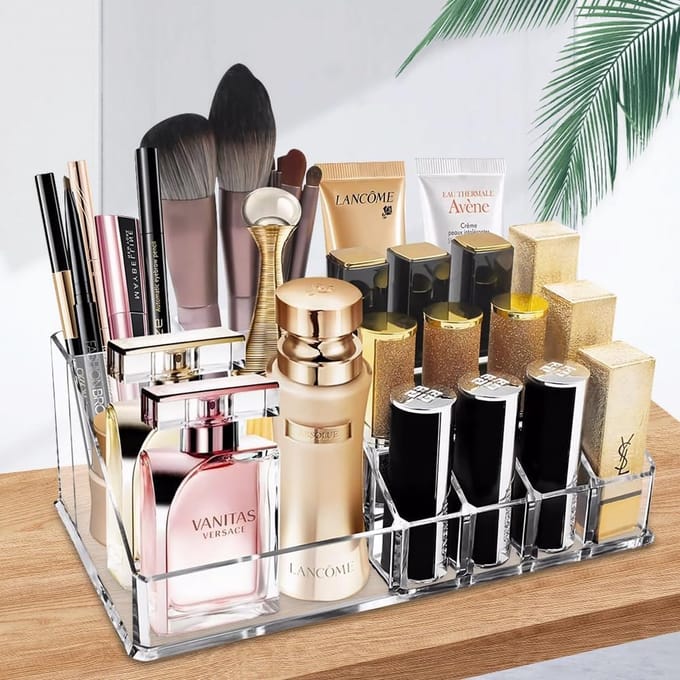 Makeup Organizer - Cosmetische Vitrine - 16 Secties - Doorzichtig - Acryl