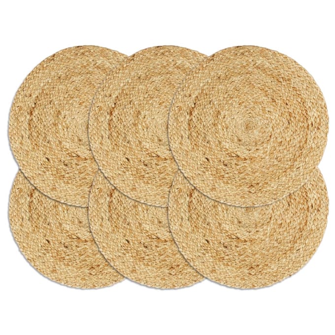 vidaXL - Placemats - 6 - st - rond - 38 - cm - jute - natuurlijk