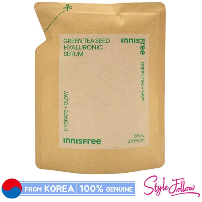 [INNISFREE] Green Tea Seed Hyaluronic Serum 80ml (Refill only) 1pc + Sample Gifts beige