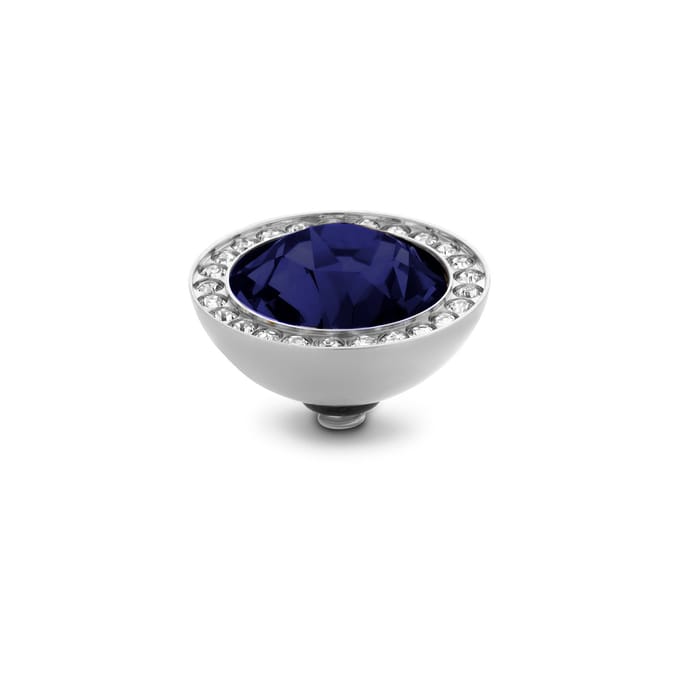Melano Twisted Brilliant CZ Steentje Dark Indigo Zilver