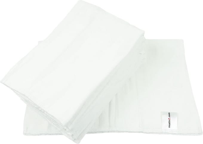 6-Pack Prefold Luiers Maat 2 Wit – Zacht Katoen voor Pasgeboren Baby's (0-3 mnd)