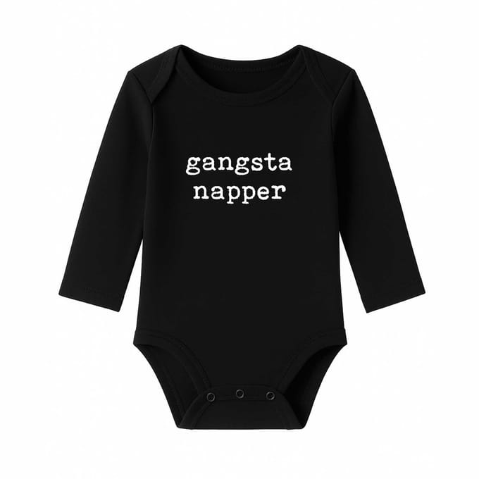 Romper Gangsta napper - zwart - lange mouw