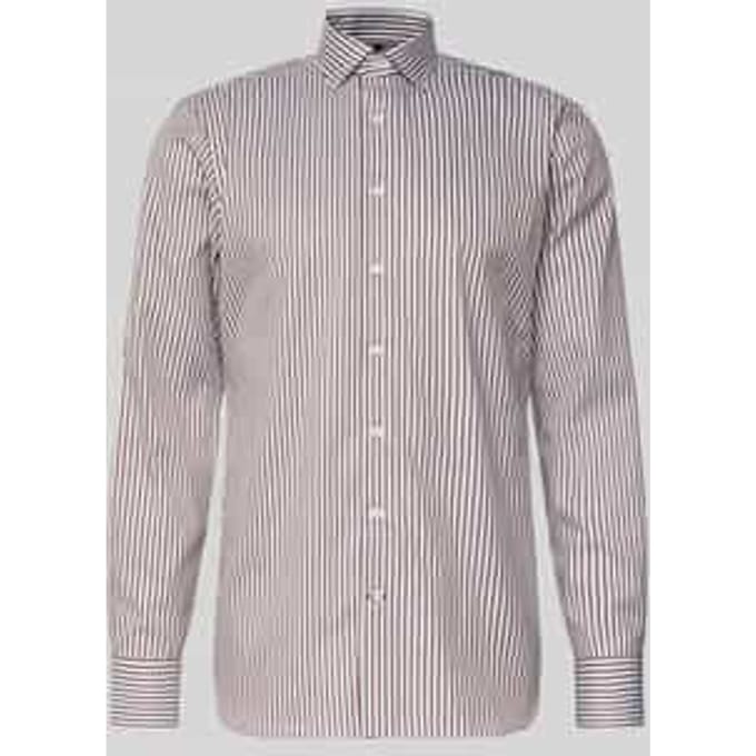 OLYMP Signature Overhemd, Tailored Fit, Signature Kent, Bruin