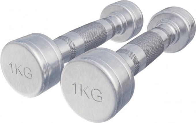 Gorilla Sports Dumbbellset 2 kg - 2x1 kg - Halterset - Vaste dumbbells - Chroom