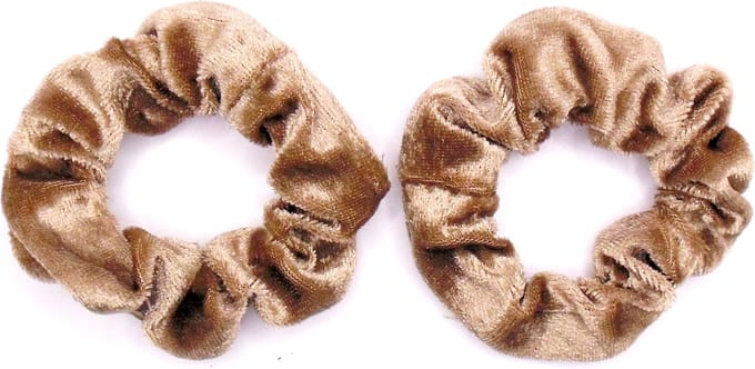 Scrunchie velvet bruin