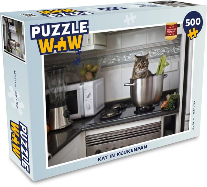 Puzzel Kat - Pan - Keuken - Legpuzzel - Puzzel 500 stukjes