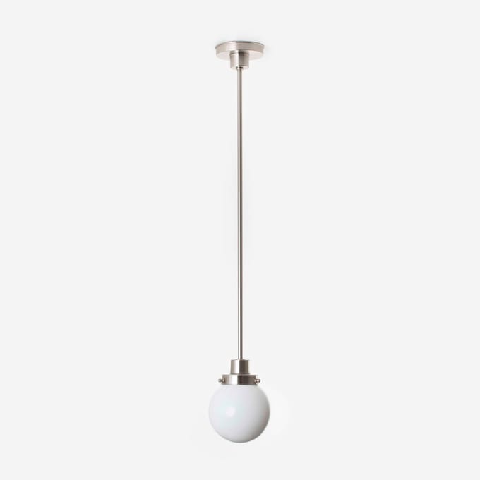 Hanglamp Bol Ø 15 20's Matnikkel - Art Deco Trade