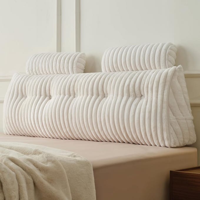 Leeskussen - Wigkussen - Comfortabel Lezen - Ergonomisch Ontwerp - 150 cm - Wit