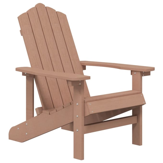 vidaXL - Tuinstoel - Adirondack - met - tafel - HDPE - bruin