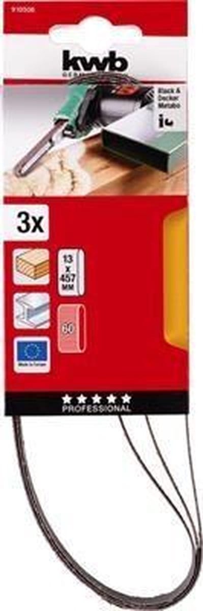 kwb 910506 Schuurbandset Korrelgrootte (num) 60 (l x b) 457 mm x 13 mm 3 stuk(s)