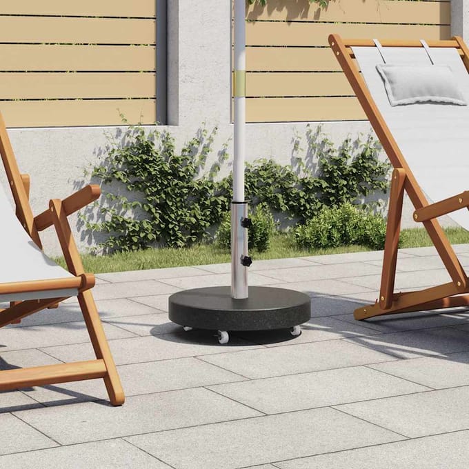 vidaXL - Parasolvoet - rond - 30 - kg - graniet - zwart