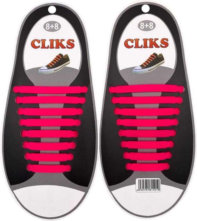 Elastische Veters Roze - Zonder Strikken - 1 Paar Schoenen - Kinderen & Volwassenen - CLIKS