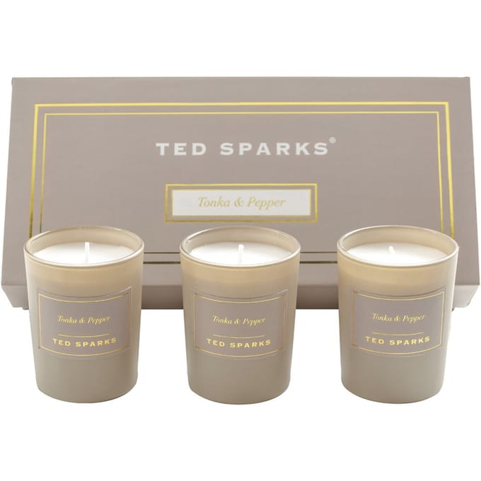 Ted Sparks Tonka & Pepper Mini Candle | 165 gr + 165 gr + 165 gr | Set 3 st