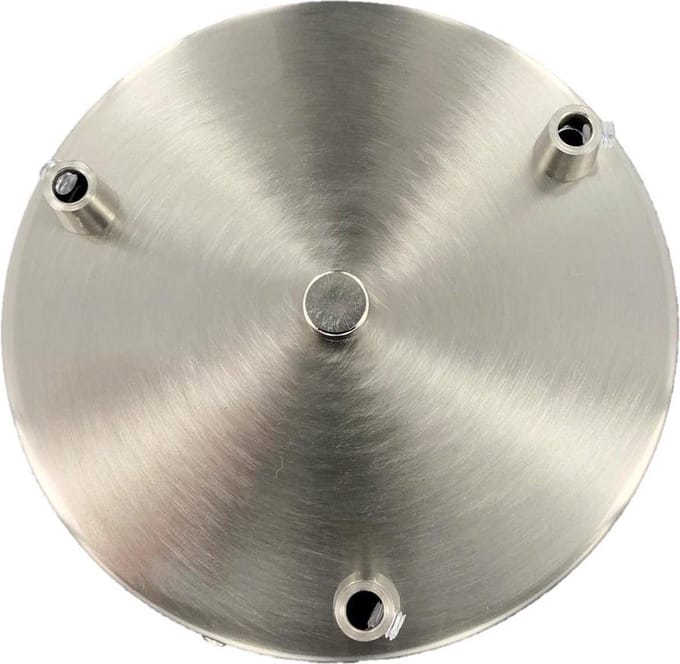 ETH Plafondplaat rond 35cm met beugel en 3 gaten M10 kleur RVS
