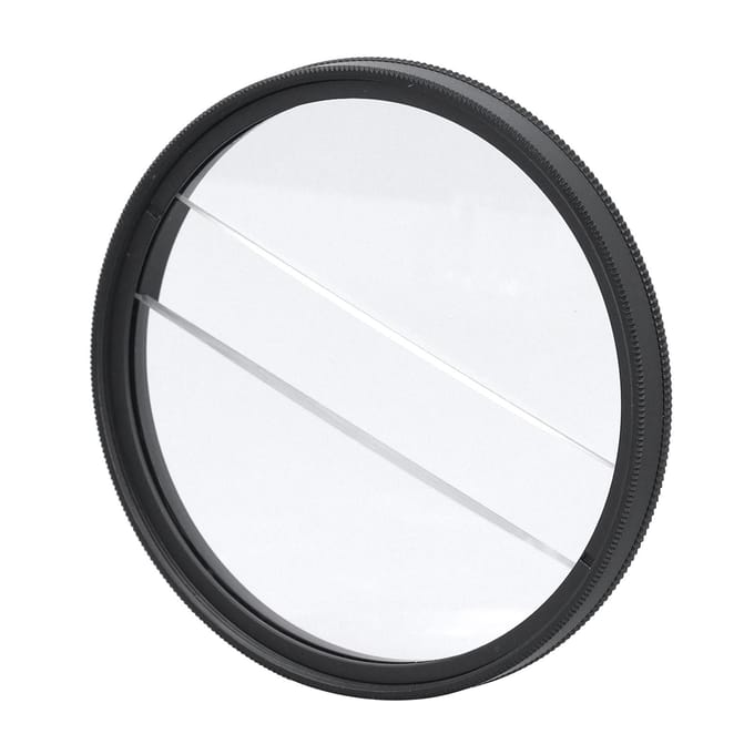 Filtre Dioptrique Double Fendu 62mm Verre Filtre Effets Spéciaux Flou Demi-Lune Double pour Sans Miroir white