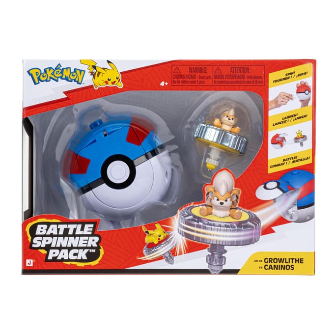 Pokemon Pokémon Battle Spinners tol Growllithe & Great Ball