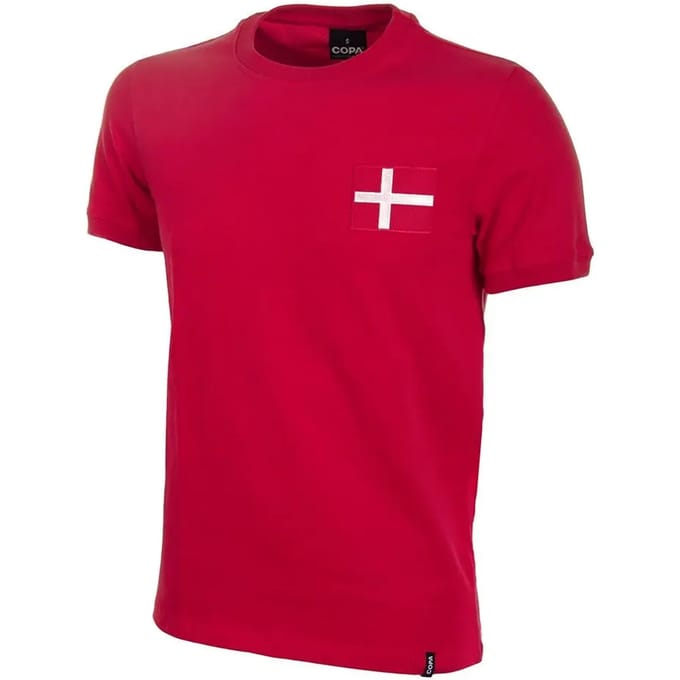 COPA - Denemarken 1970's Retro Voetbalshirt - Heren - Rood - M