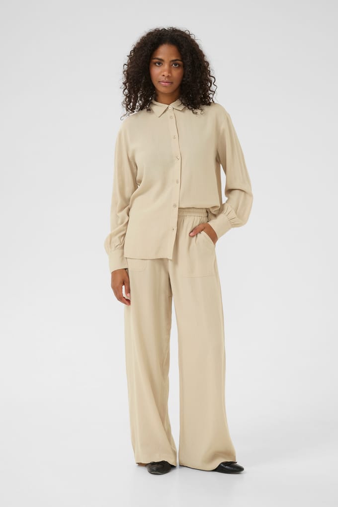 Kaffe KAmilia Long Wide Pants HW Dames Broek - Maat 40