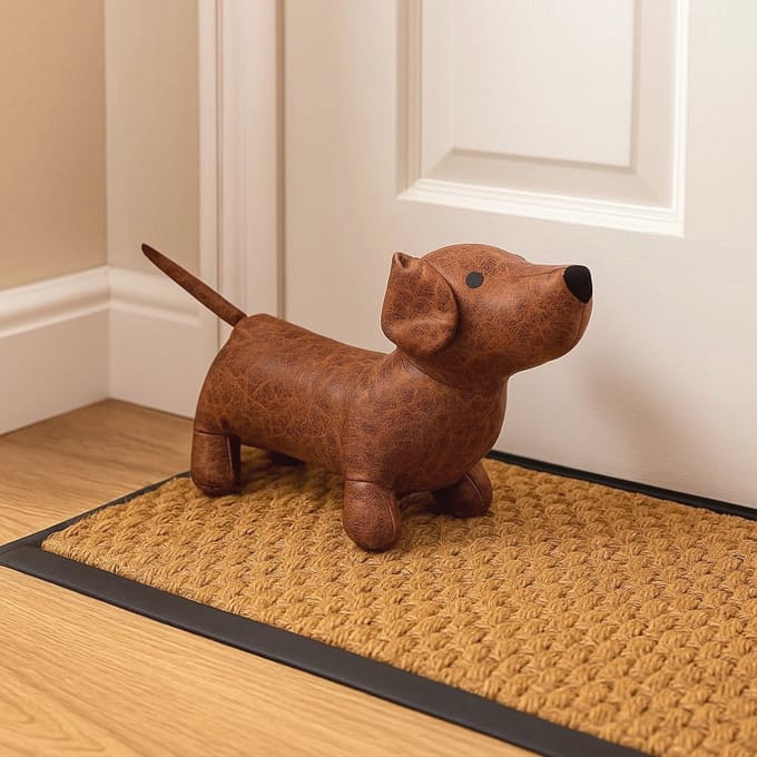Deurstop Hond - Dierenstopper Wedge - Houdt Deur Open - Gewogen Stof Ontwerp - 33 x 21 x 8 cm