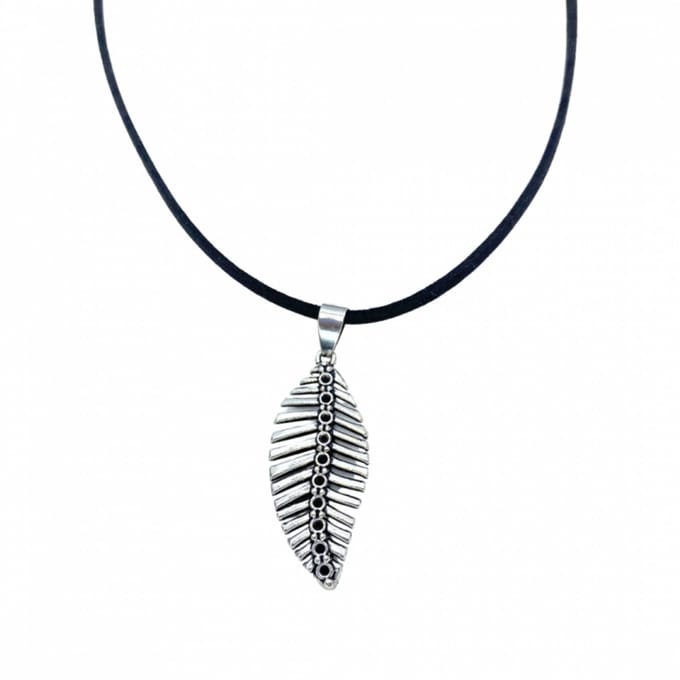 Ketting zilverkleur veer 45 cm - Charme Bijoux