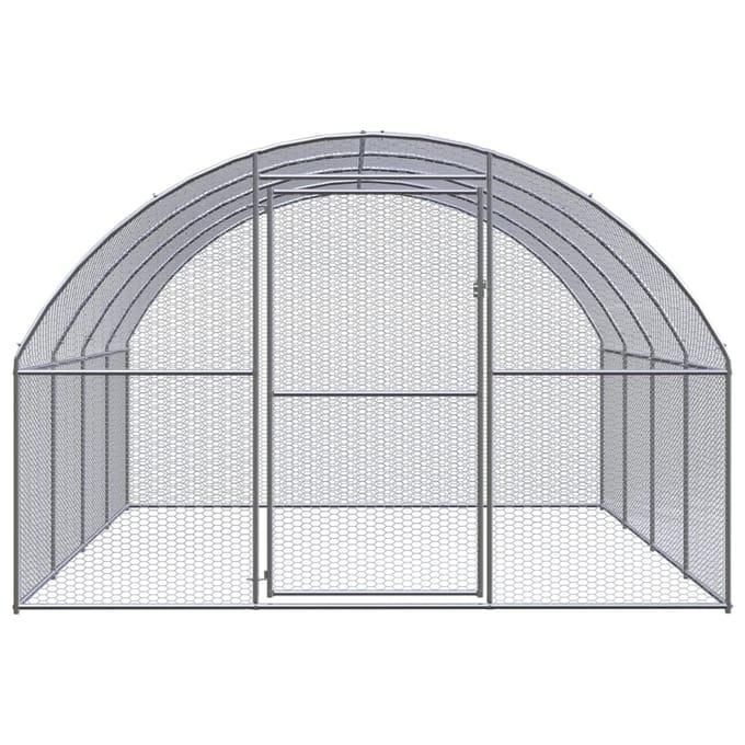 vidaXL - Kippenren - 3x4x2 - m - gegalvaniseerd - staal