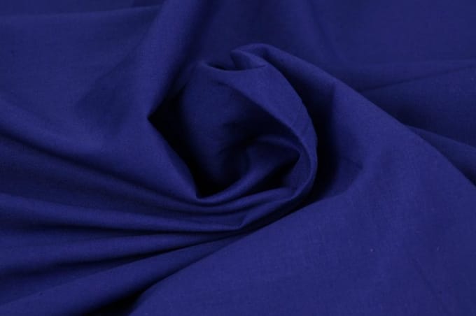 Katoen stof - Per meter - 1 meter - Poplin katoen uni - Donkerblauw