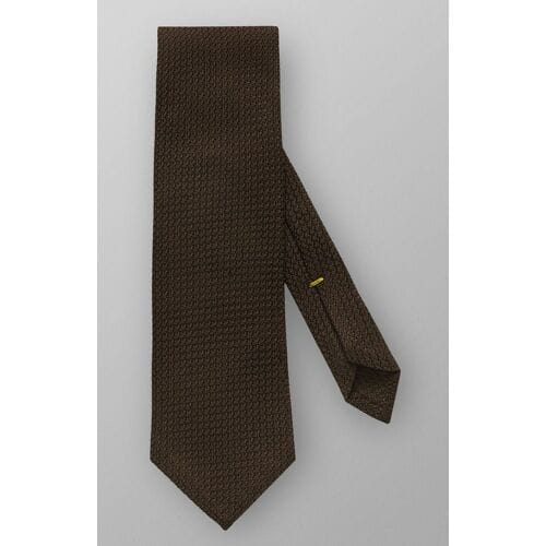Eton Das Uni Structured Grenadine Tie Diep Bruin / male