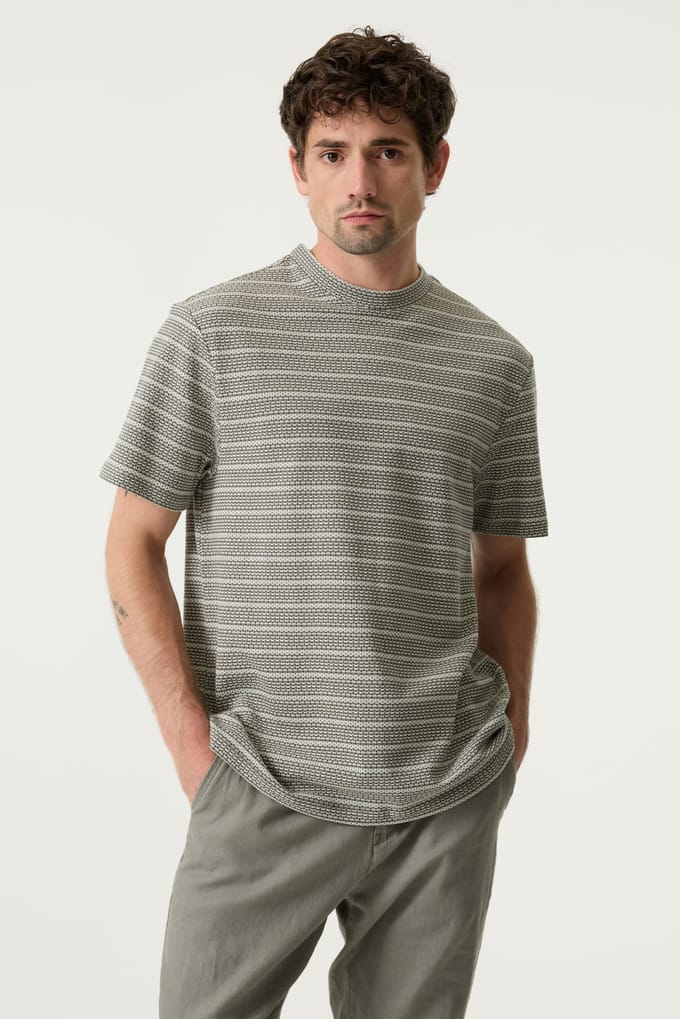 GARCIA Heren Effen T-shirt Groen Korte mouw