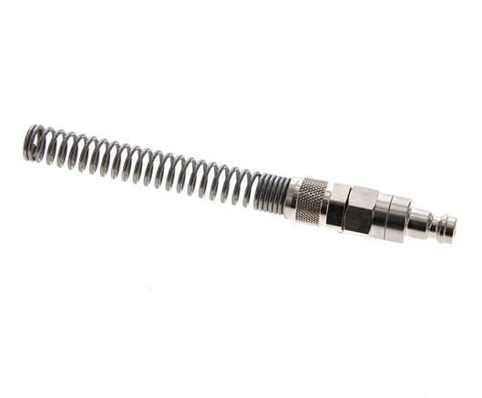 Vernikkeld Messing DN 5 Luchtkoppeling Insteeknippel 6x8 mm Push-On Buigbescherming Double Shut-Off - CLP5-NPS-BN-SV-6