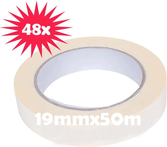 48 stuks Masking tape 19mmx50m vd