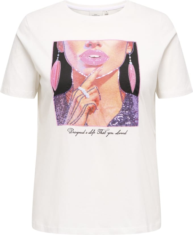 ONLY CARMAKOMA - CARCHRISTA S/S O-NECK JEANS FIT TEE JRS - Dames - T-shirts
