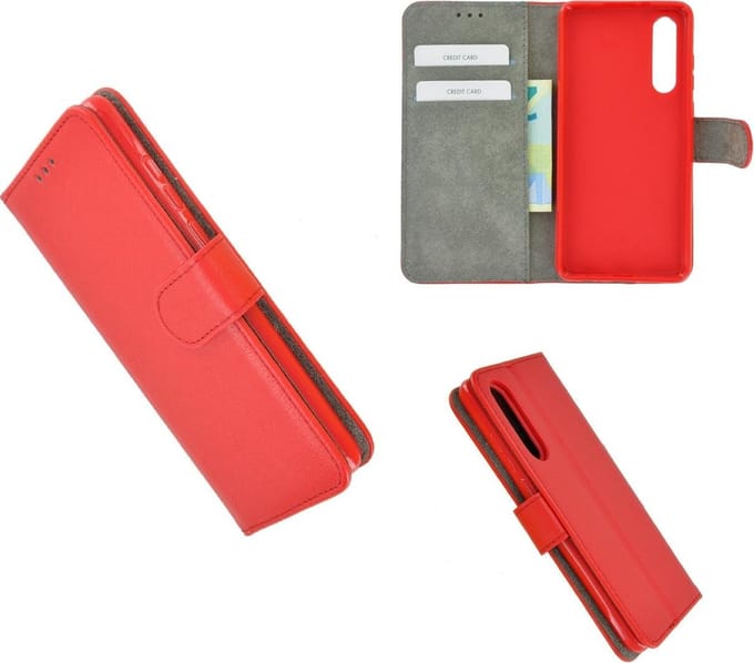 Pearlycase Rood Hoes Wallet Book Case P Geschikt voor Huawei P30