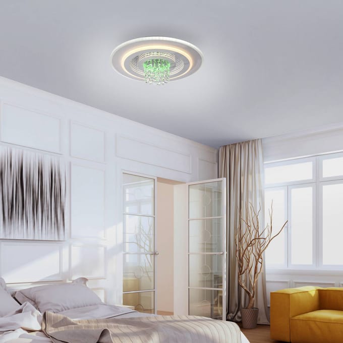 JUST LIGHT. GmbH JUST LIGHT. LED plafondlamp Tolago RGB, CCT, wit, afstandsbediening