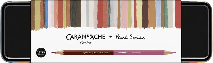 Caran d'Ache Bicolor kleurpotloden Paul Smith Set van 12 potloden + 1 penseel