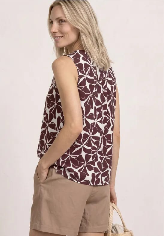 Top met ronde hals en zebraprint
