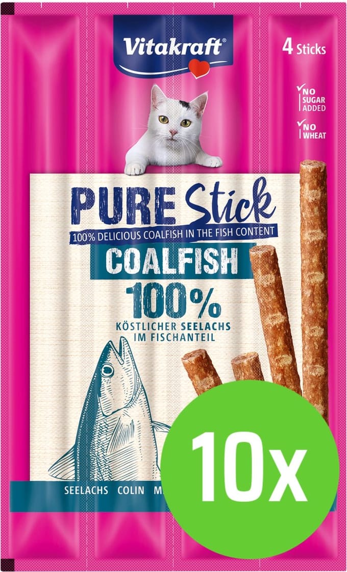 Vitakraft Purestick - Kattensnacks - Koolvis - MSC - 10 x 4 st