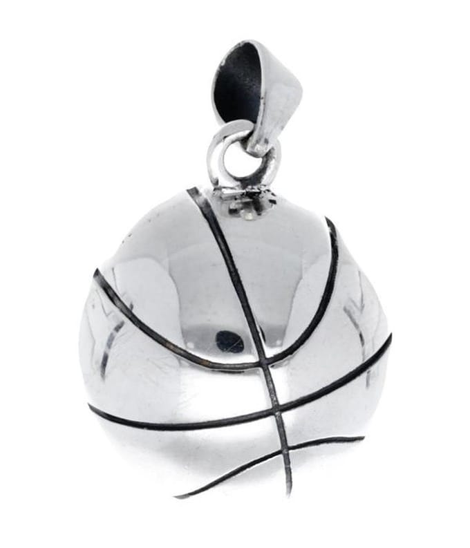 Zilveren Basketbal XL kettinghanger