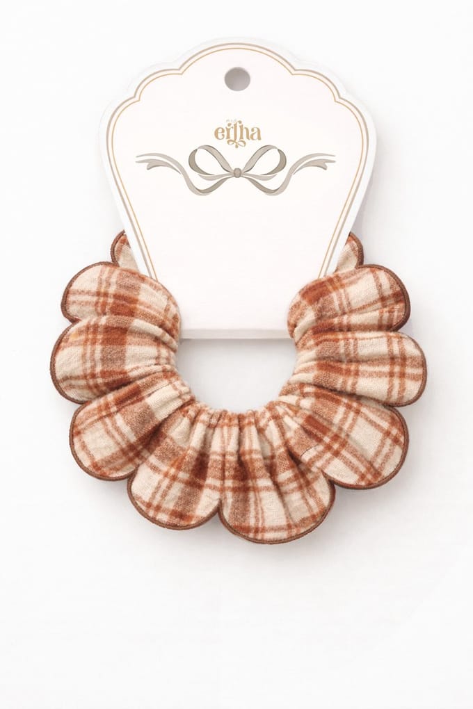 Mrs Ertha Scrunchies - Honey Plaid