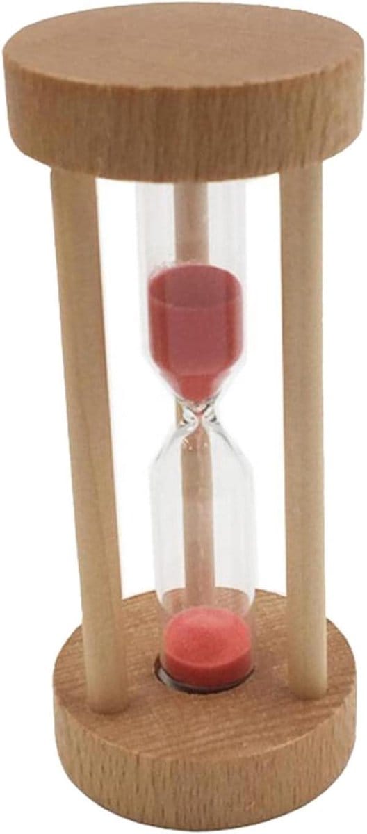 Zandloper Timer - Zandklok - Koken en Spel - Houten Frame - 98 cm - Rood