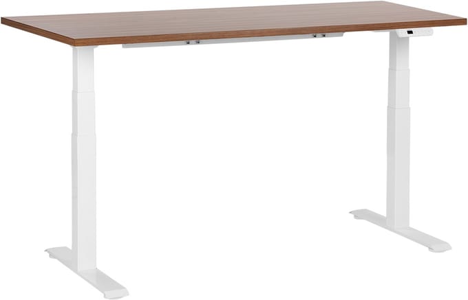 DESTINES - Elektrisch bureau - Donkerhout/Wit - 160 cm - MDF