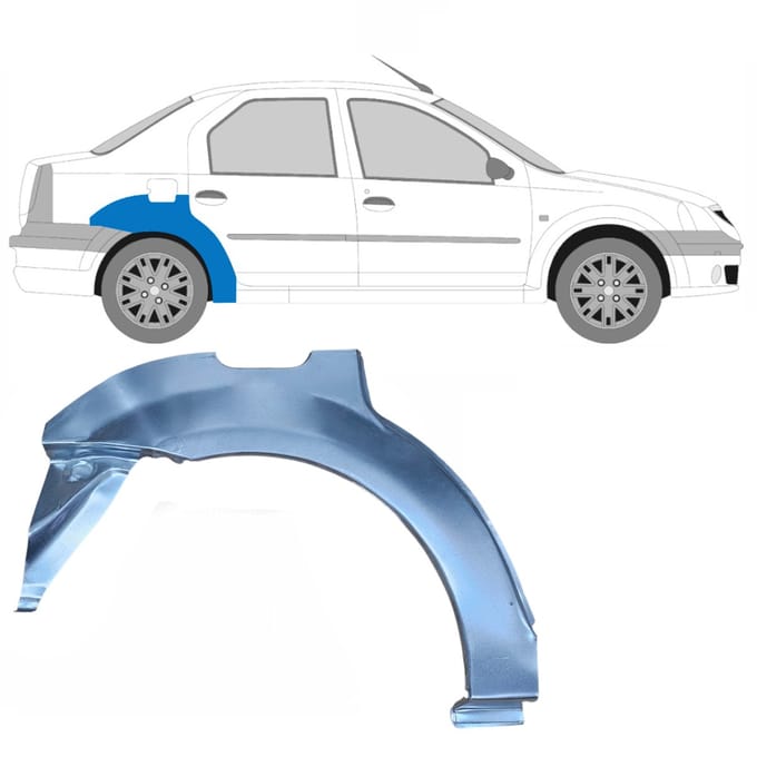 Reparatiepaneel achterspatbord voor Dacia Logan 2004-2009 / Rechts