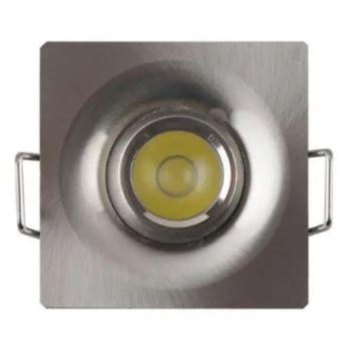 Mini spot LED 1W richtbaar vierkant Mat chroom