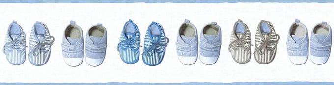 BABYSCHOENTJES BEHANGRAND | Kinderkamer - blauw - A.S. Création Only Borders