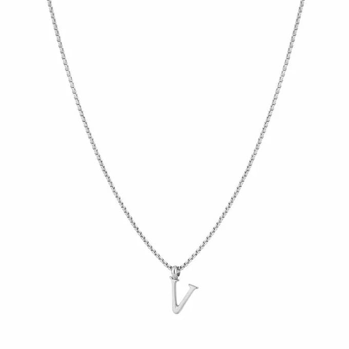 Bijoutheek Collier Letter V Zilver