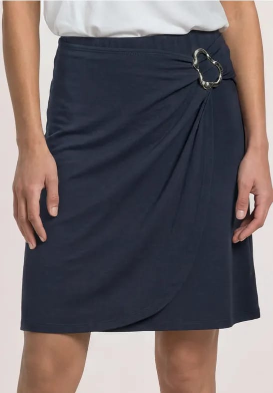 Kniehoge rok met wikkel-look