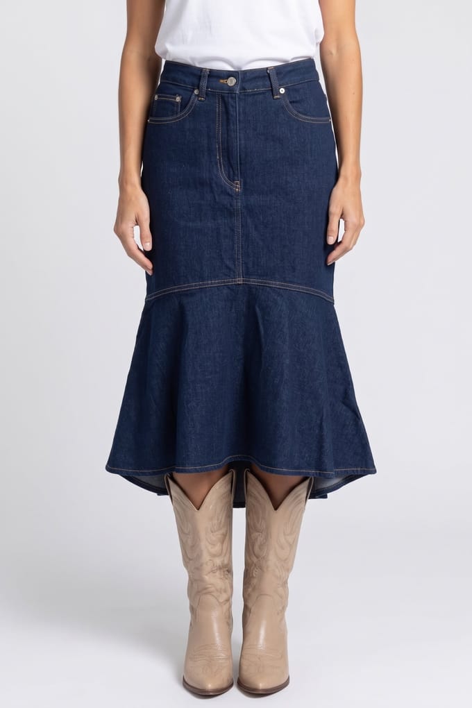ARKET Jaipur Denim Skirt Blue Größe: 36 | Midiröcke Outlet | Damen | Blau