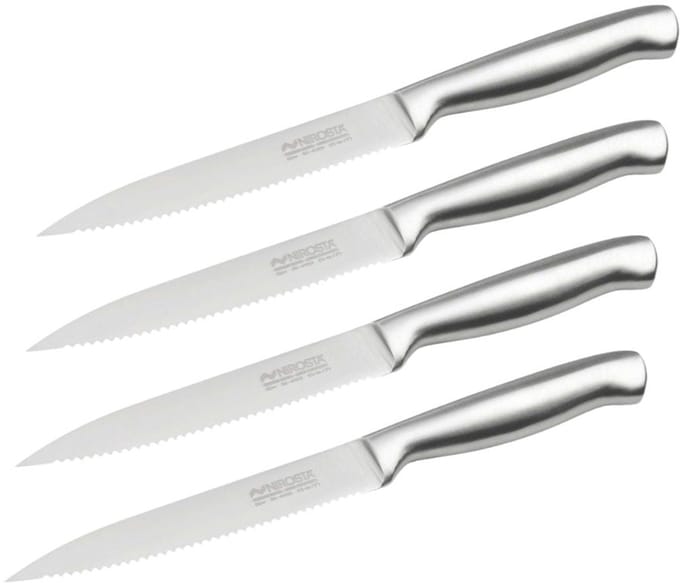 Set van 4 professionele keukenmessen 24 cm gekarteld lemmet Nirosta Star
